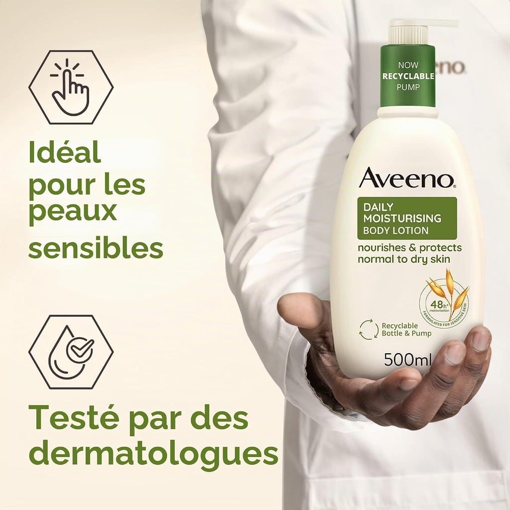 Lot De 3 Lotions Hydratantes Quotidiennes Pour Le Corps (3 X 500 Ml), Lotion Hydratante Enrichie En Flocons D'Avoine Colloïdale Nourrissante, Crème Hydratante Douce Pour Le Corps Adaptée Aux